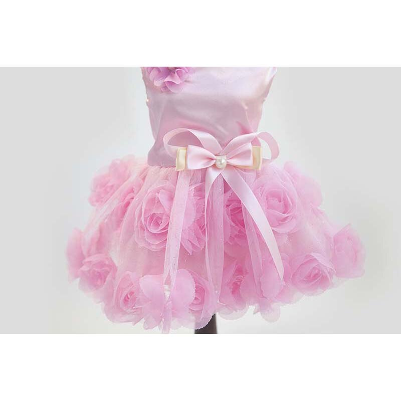 Pet Clothes Pet Dress Pure Color Breathable Cool Spring And Summer Dress Skirt Thin Section Rose Princess Teddy