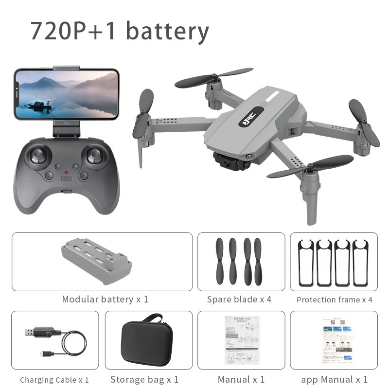 idg E88 Mini 4K HD The Dual Camera 360-Degree Roll Stable Hovering Electronic Anti-Shake Foldable Portable Drone Toys: 720P 1B