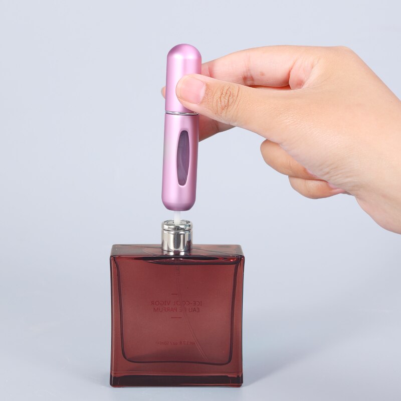 Mini bouteille rechargeable de 5ML, atomiseur Portable en aluminium, pour voyage, échantillon de parfum, pulvérisateur, conteneur cosmétique, 1 pièce