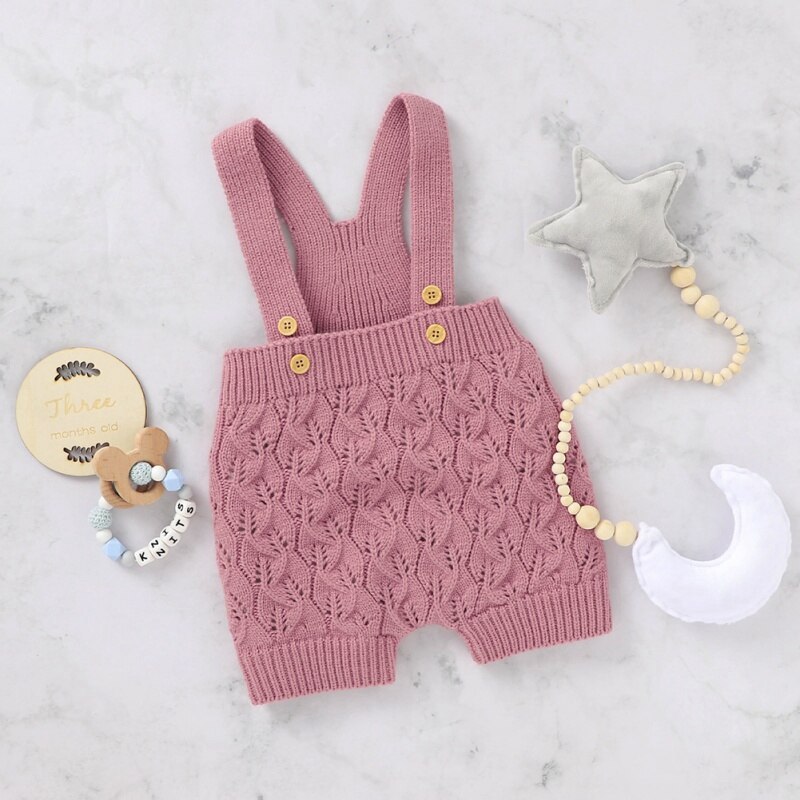Baby Mädchen Herbst Hosen Solid Print Gestrickte Strap Kurze Hosen Hosen Kinder Knie Länge Casual Shorts