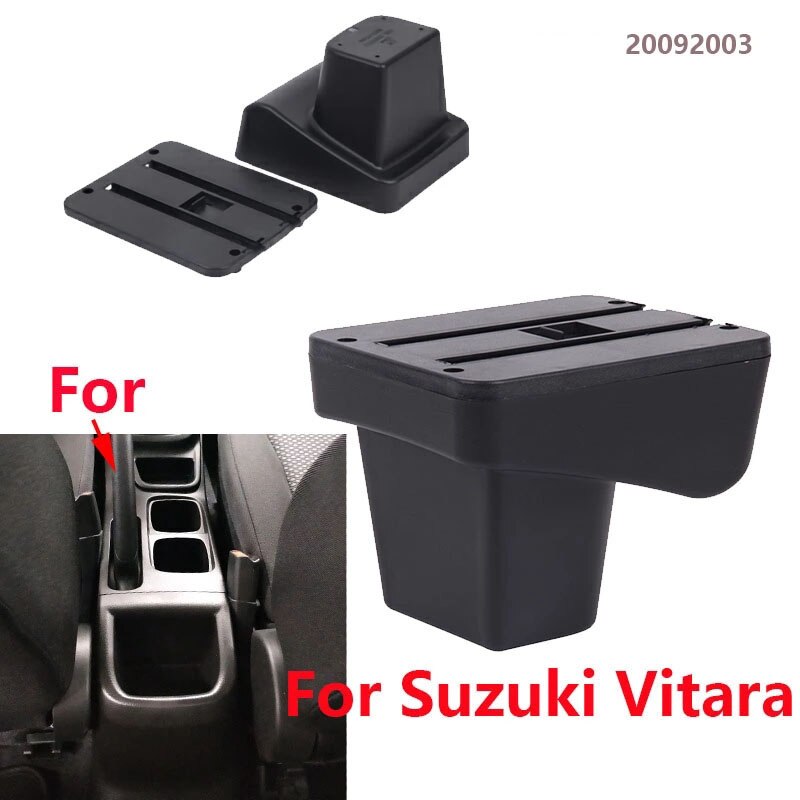 Dla Suzuki Vitara podłokietnik części robić modernizacji dedykowany podłokietnik samochdoowy centrum pudełko robić przechowywania samochód akcesoria wnętrze USB łatwy w instalacji