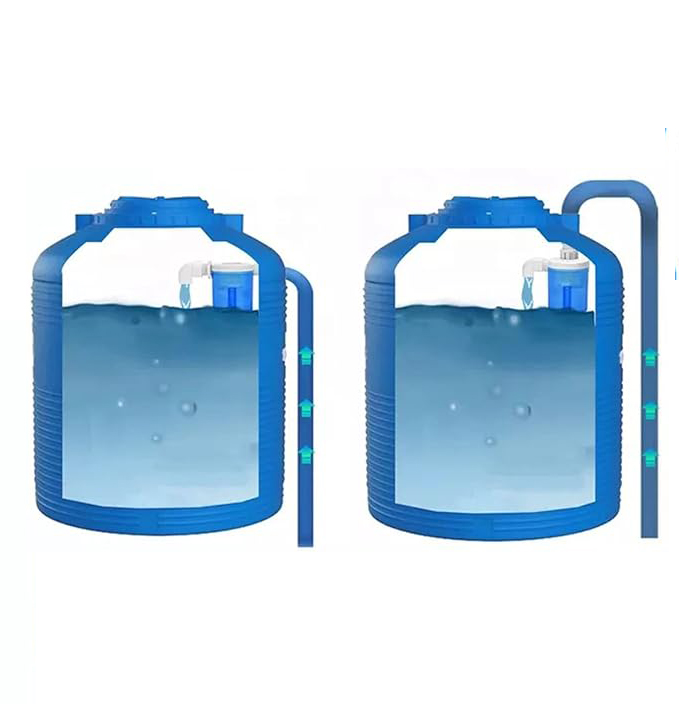 Válvula de flotación de 1/2 "con entrada de agua azul integrada, Control automático de nivel de agua, torre de tanque de agua, flotador de piscina