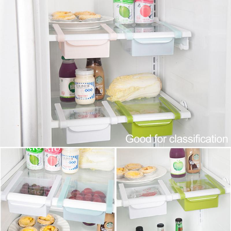 1PCS Fridge Food Organizer Adjustable Storage Rack Organizer Storage Drawer Container Refrigerator Box Rack Fridge Storage Shelf