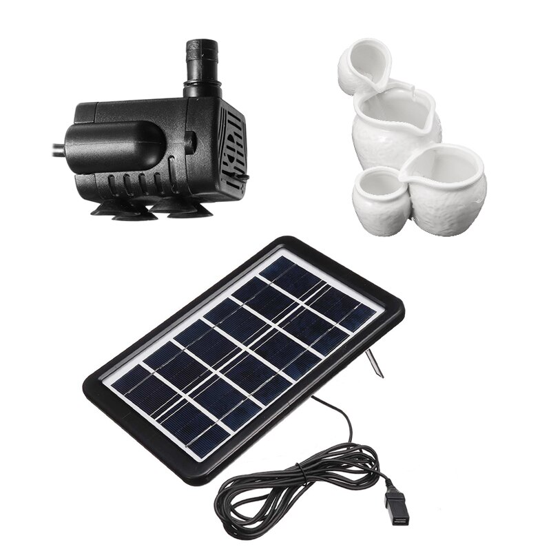 USB Solar- angetrieben Garten Brunnen Pumpe Bausatz Garten Schwimmbad Teich Wasser Funktion Pumpe Solar- Tafel Wasserfall Brunnen Garten Dekoration: Weiß