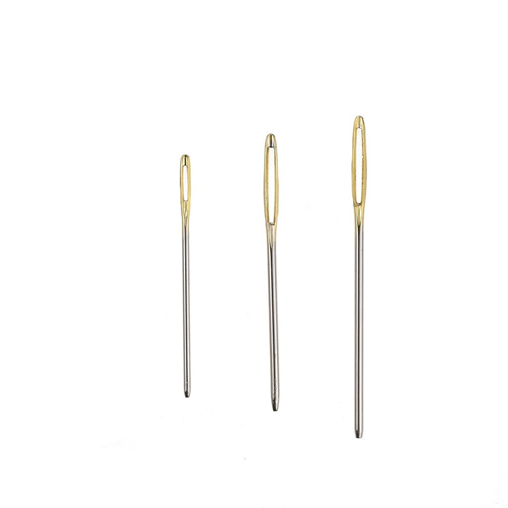 Large-Eye Blunt Needles 12 Piece Stainless Steel Yarn Knitting Sewing Cross Stitch Needles Craft DIY Weave Embroidery Tools