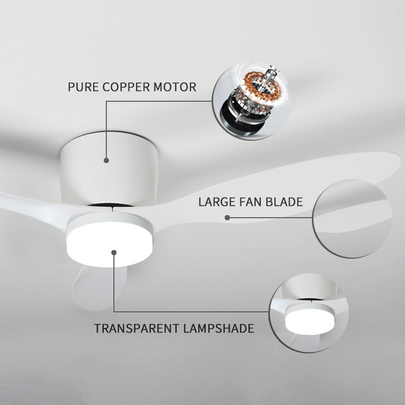Led-lampa dc-motor modern takfläkt kök vardagsrum matsal hushåll hög luftvolym fjärrkontroll pendellampa