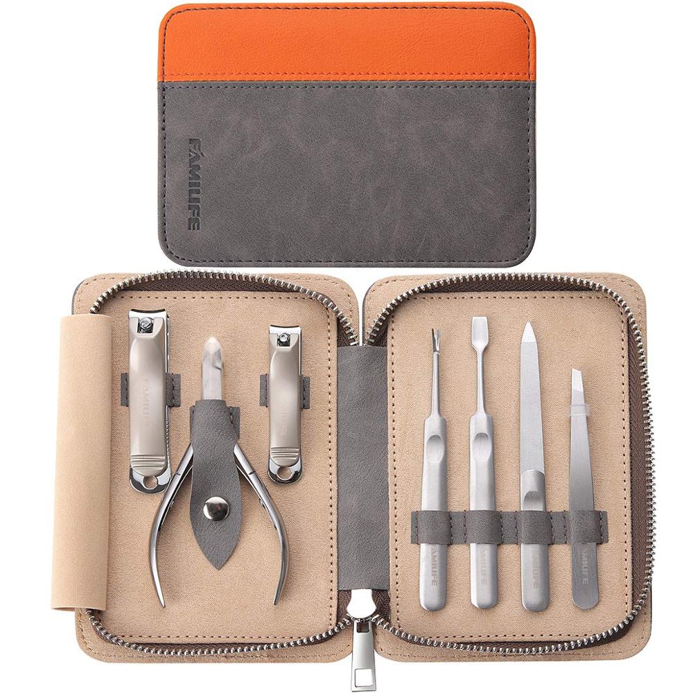 Familife Manicure Set, 7 In 1 Professionele Manicure Pedicure Set Nagelknipper Set, Rvs Professionele Grooming Kit