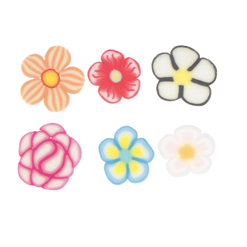 500 Uds. Cuentas de arcilla de flores mezcladas decoración manualidades cabujón plano Scrapbooking ajuste el teléfono adornos Diy Accesorios