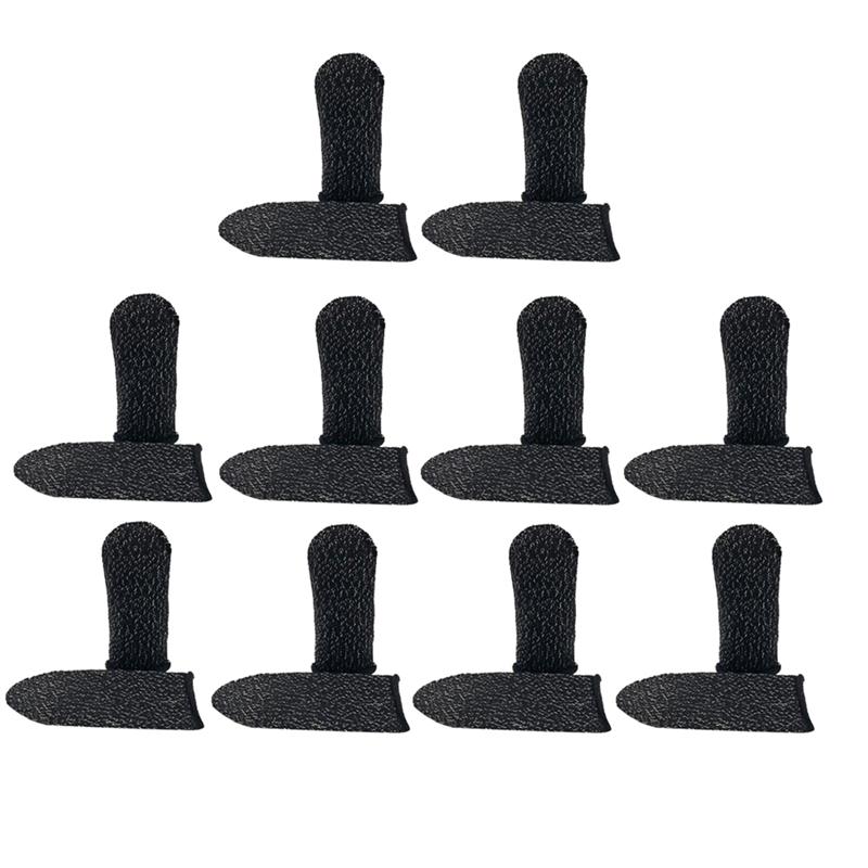 20Pcs Vinger Mouw Screen Touch Ademend Spel Vinger Cover Elastische Zachte Vingercondoom Anti-Zweet Duim Vingers Protector: Black Edge