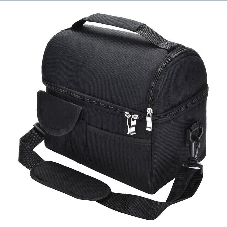 Insulated Lunch Box Tote Bag Travel Men Women Adult Cold Food Thermal Cooler 8L: Black