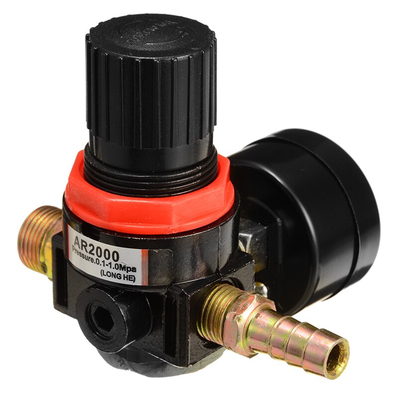 1/4 " mini lufttryksregulator måleur hvlp maling spray ventil trykmåler justeringsmåler til måleinstrument