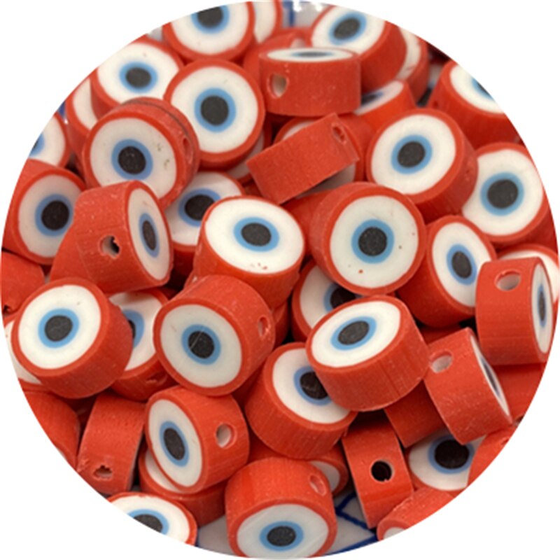 30 teile/los 10mm Tonne Perlen Runde bilden Auge Tonne Abstandshalter Perlen Polymer Ton Perlen Für Schmuck, sterben DIY Handgemachten zubehör: rot