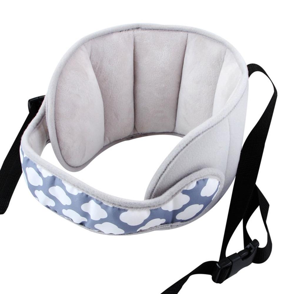Cinturón de sujeción de cabeza de bebé, asiento de seguridad para niños, cinturón auxiliar para dormir, cabeza de vehículo, artefacto de viaje, almohada de reposacabezas azul/gris, producto en oferta
