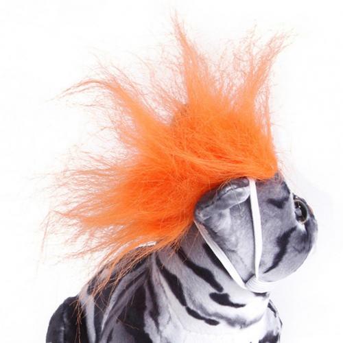 Peluquín de pelo Artificial para de gato, tocado de pelo desordenado para perro, peluches creativos para peluca, accesorios para vestido de Labrador, suministros divertidos para Halloween: YELLOW