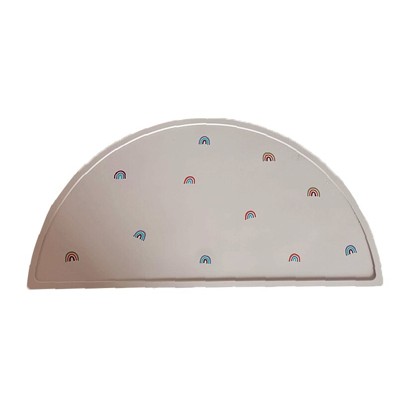 Juego de vajilla antideslizante para bebé, plato de silicona suave con ventosa, taza, baberos, cuchara y tenedor, sin BPA, 4/6/8 piezas platos platos para bebé: rainbow placemat
