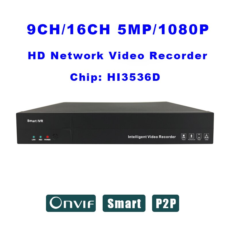 NVR 8CH 16CH H.265 5MP 1080P Netwerk Video Recorder Ondersteunt onvif HDMI IP camera recorder cctv recorder voor IP camera Systeem