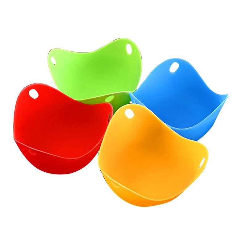Flexible Egg Pouches Heat-resistant Food Grade Silicone Egg Poaching Cup Fits Cookware Boiler Steamer Microwave Kitchen Tools: random color 4pcs