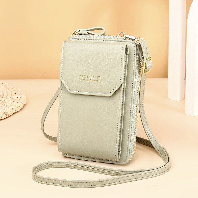 Women PU Leather Shoulder bags Female Large Capacity Crossbody Bags Girls Multi-functional Handbag Phone Purse: Green