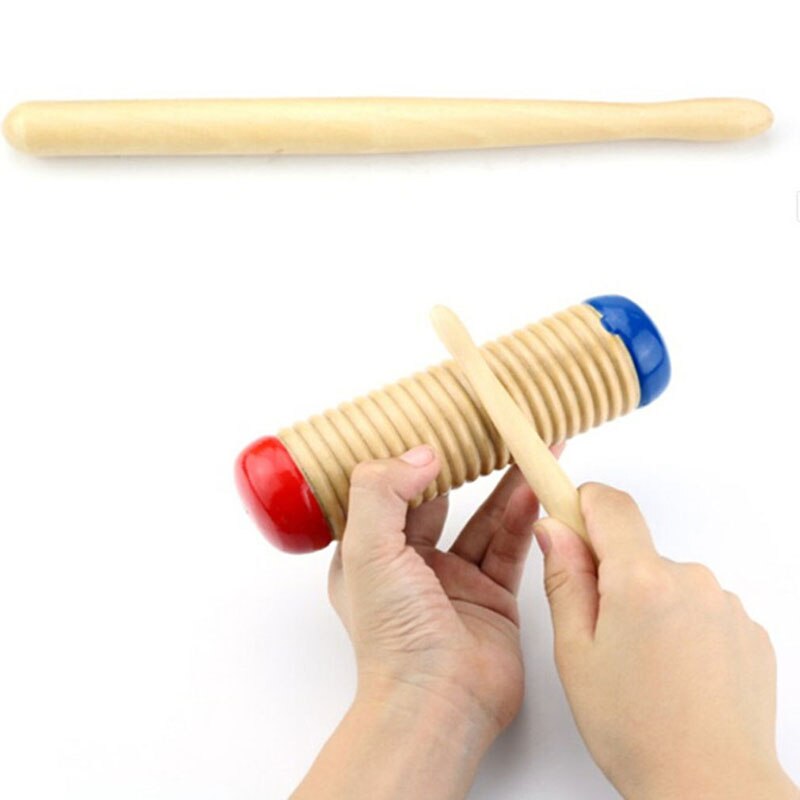 Wooden Guiro Music Toy For Baby Kid Child Early Educational Toy Musical Instrument Rhythm Toys Tool Percussion With Mallet