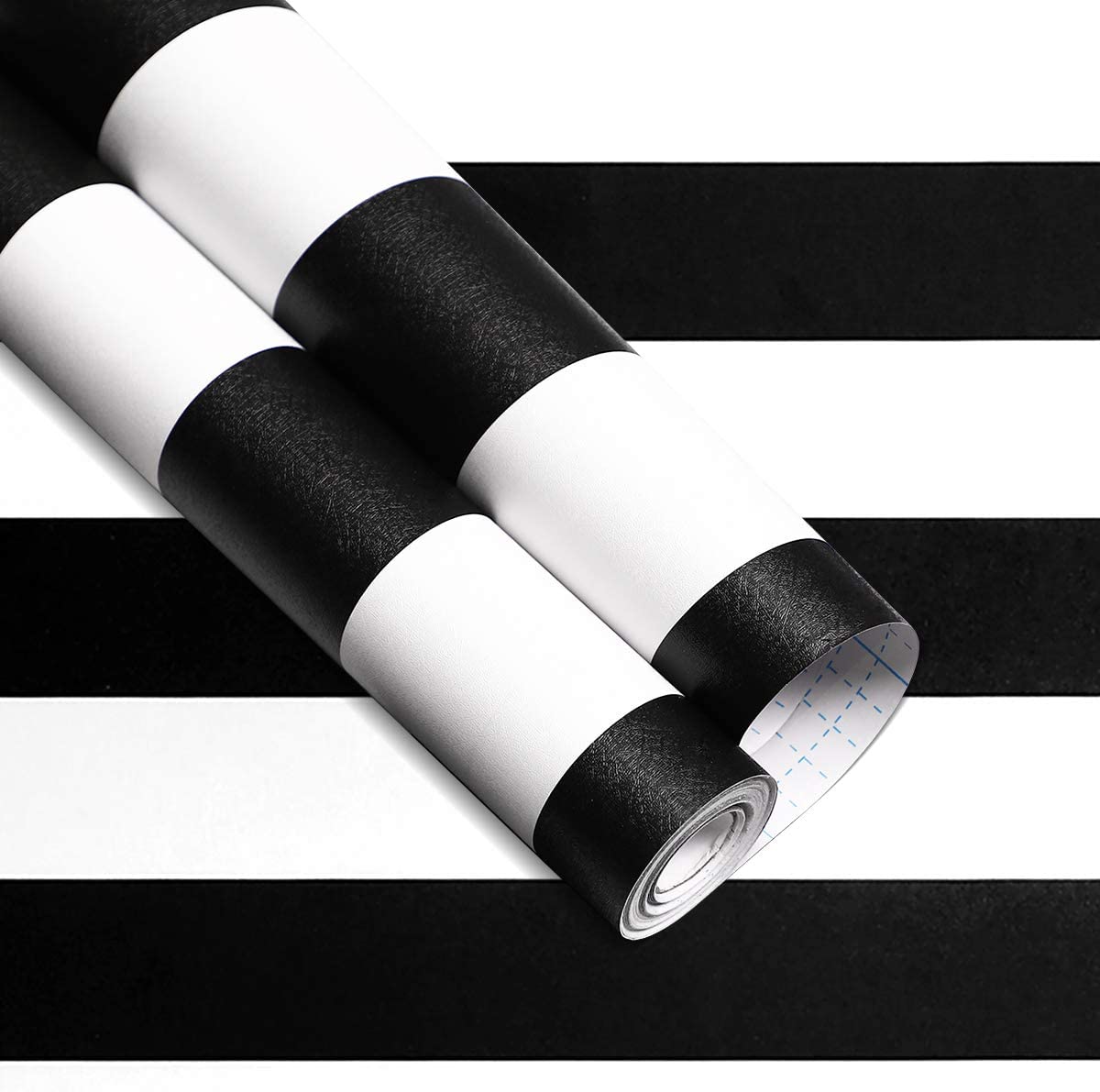 LUCKYYJ Peel And Stick Wallpaper Vinyl Stripe Black And White Self-Adhesive Film Waterproof Stickers For Living Room Home Decor: 45x600cm