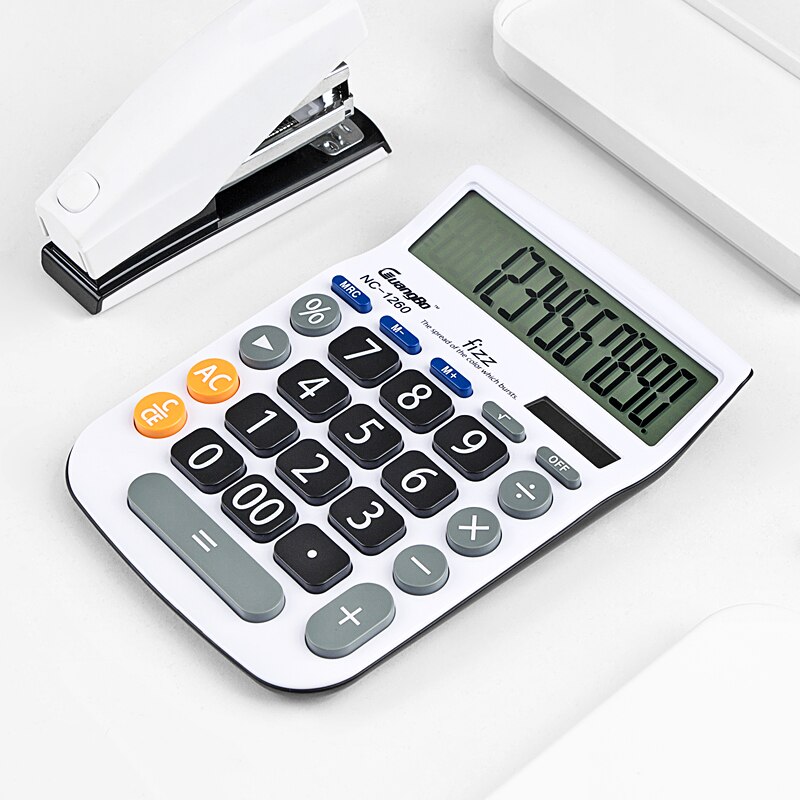 Youpin Fizz Multi-Function Calculator Big Button Computer Solar Calculator 12 Bites LCD Display Financial Office Calculator