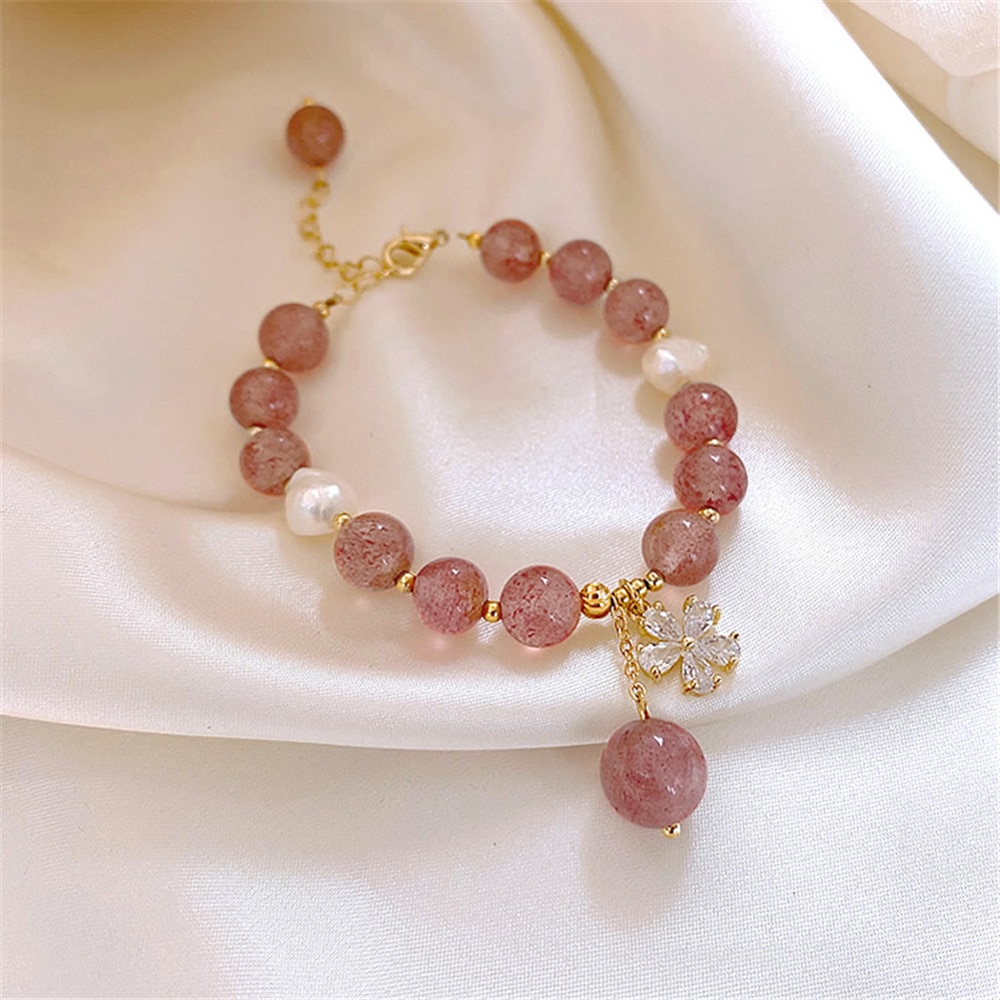 Rosa Kristall Armbinde Weibliche eins Nische Freundinnen Schwestern Armbinde Einfache Temperament Netz verrotten Armbinde Trend