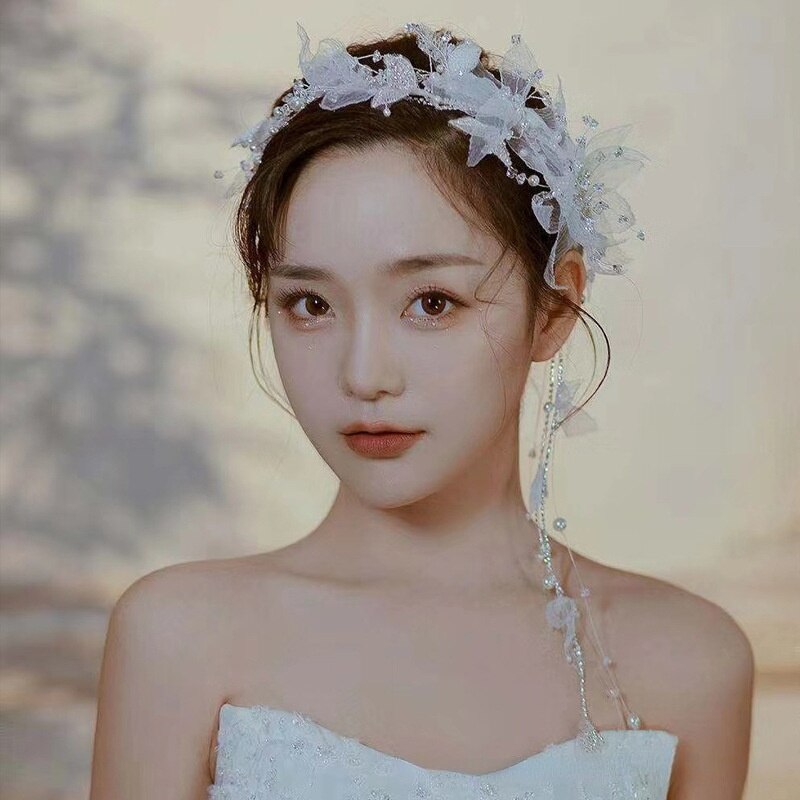 Tulle Vloeiende Kwastje Haarbanden Crêpe Bruid Bru... – Vicedeal Tulle Vloeiende Kwastje Haarbanden Crêpe Bruid Bru... – Vicedeal