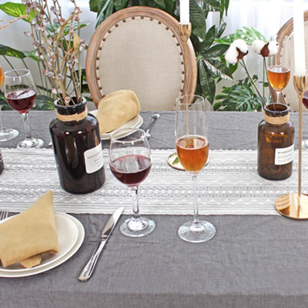 Long Lace Tablecloth Woven Table Runner Beige Crochet Romance Hollow Wedding Coffee Cover Nordic Decor Bed Runners I5p0