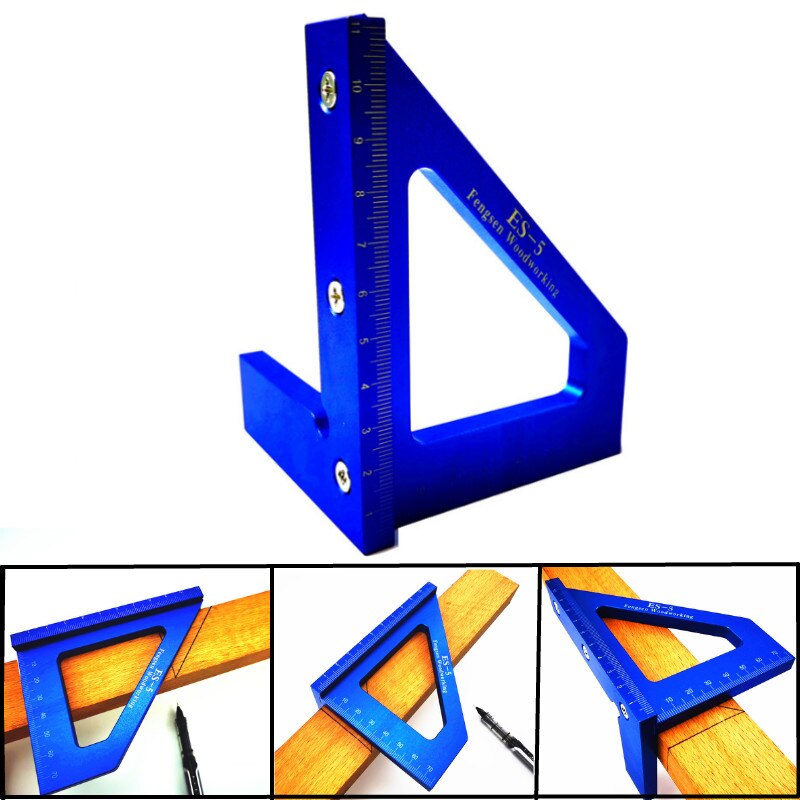 Multifunktionel vinkel lineal 45 90 graders aluminiumslegering nøjagtig træbearbejdning firkantet vinkel lineal markering gauge tømrer værktøj