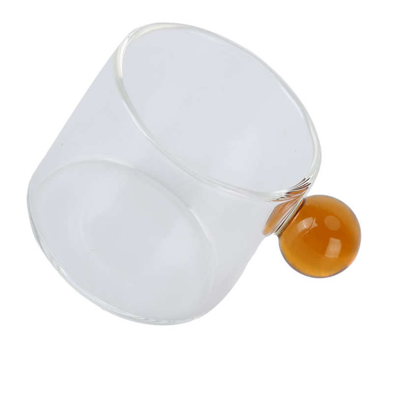 Tasse à thé en verre Transparent de 120ml, tasse à café résistante à la chaleur avec poignée en boule