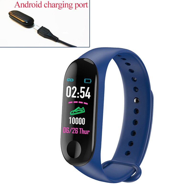 Smart Band Watch Bracelet Wristband Fitness Tracker Blood Pressure Heart Rate: Android Charge Blue