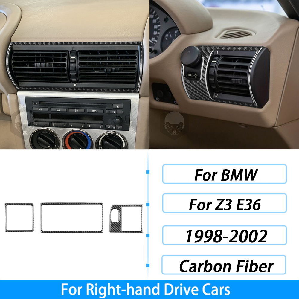 For BMW Z3 E36 1998-2002 Real Carbon Fiber Inner Door Panel Decorative Strip Car Interior Decoration Styling Accessories Sticker: Beige