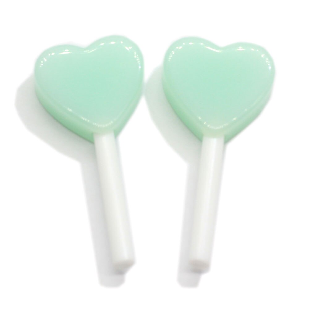 10/20 stk ny nyhed blandet hjerte slikkepind 40*18mm pastel slikkepinde sød flatback harpiks cabochons dekoration håndværk til øreringe &: 20 stk / 3