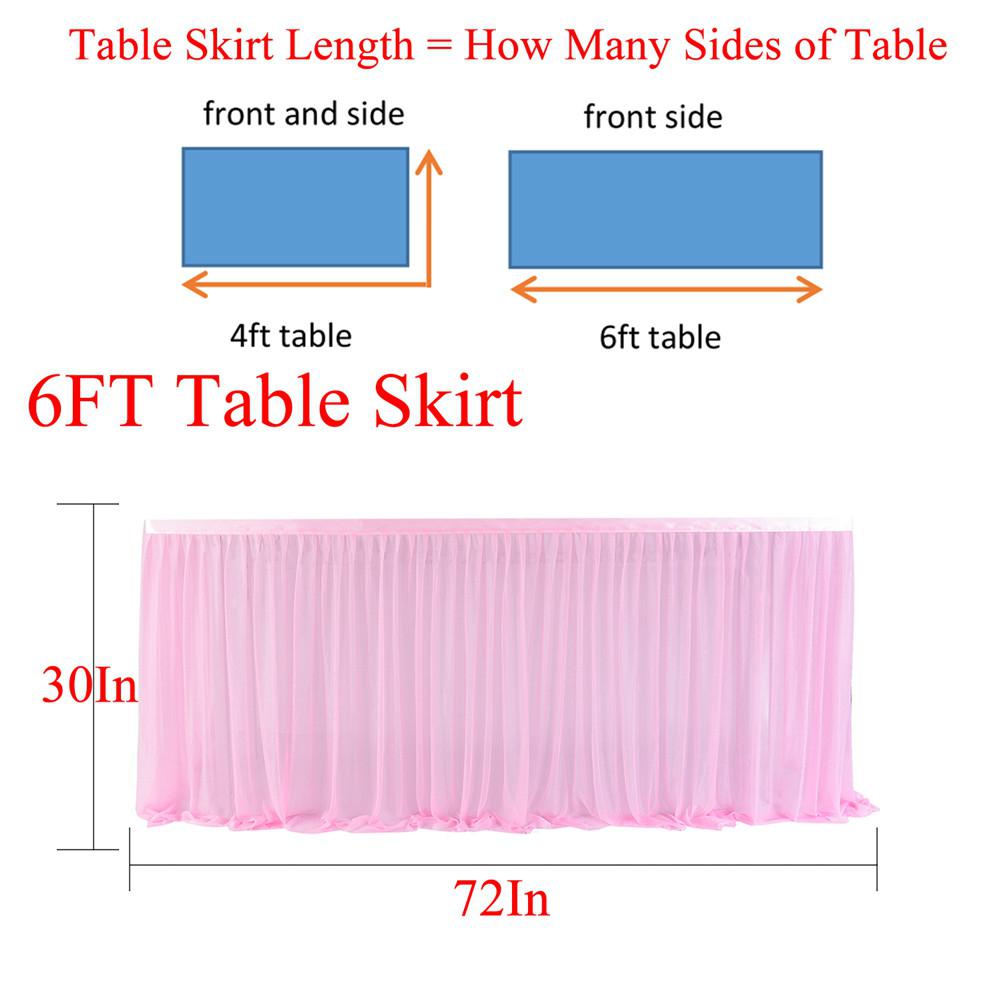 MeterMall High-end Stretch Yarn Mesh Fluffy Tutu Table Skirt for Party Wedding Birthday Party Home Decoration