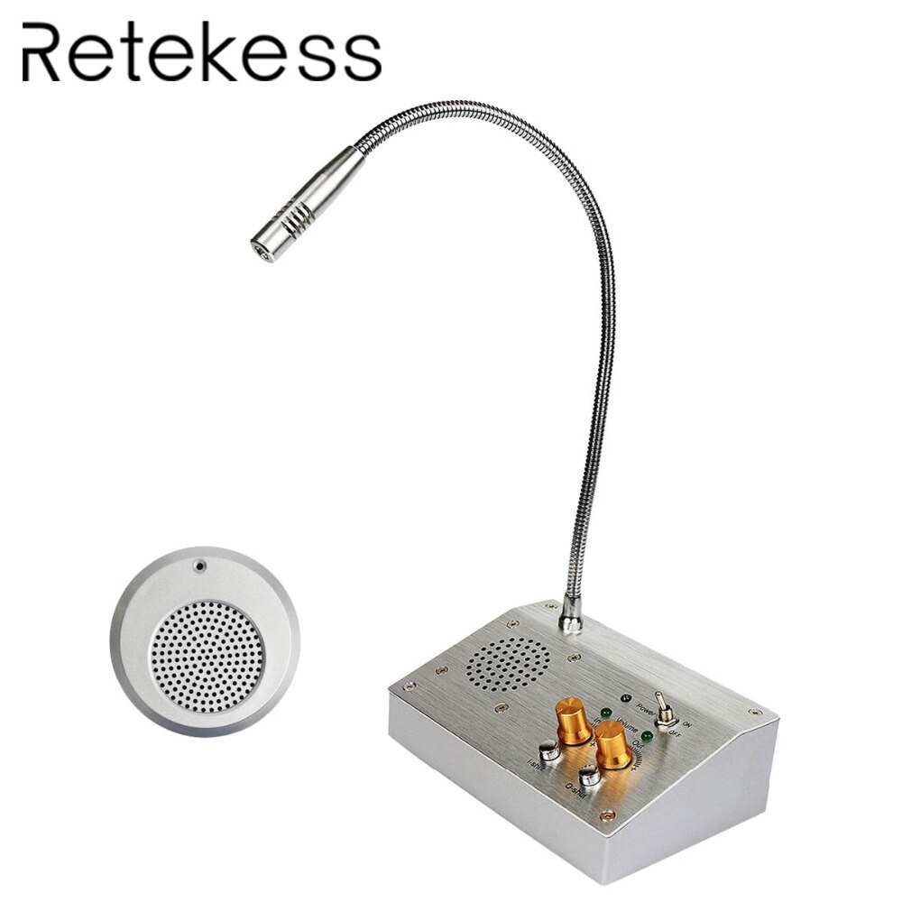 RETEKESS110/220V 2W Dual Way Window Counter Intercom Interphone Speaker System For Securities Company Bank Office Store Station