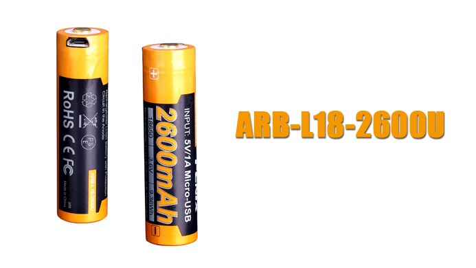 Fenix Arb L18 2600U Usb Oplaadbare 2600Mah Oplaadbare Li-Ion Batterij