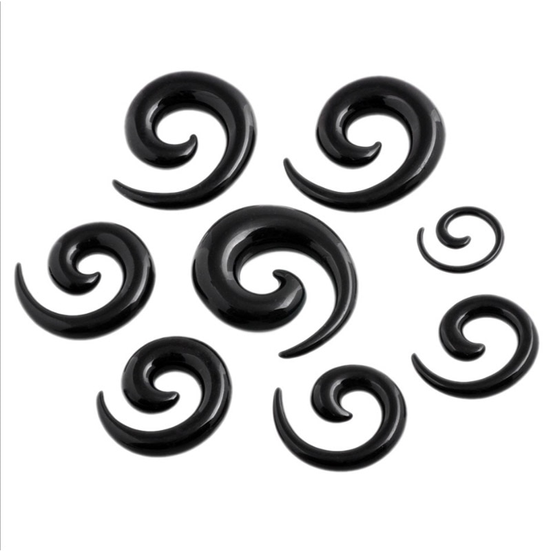 Bijoux de Corps Tire-bouchon Spirale Acrylique - 2pcs Boucles d'Oreilles Piercing