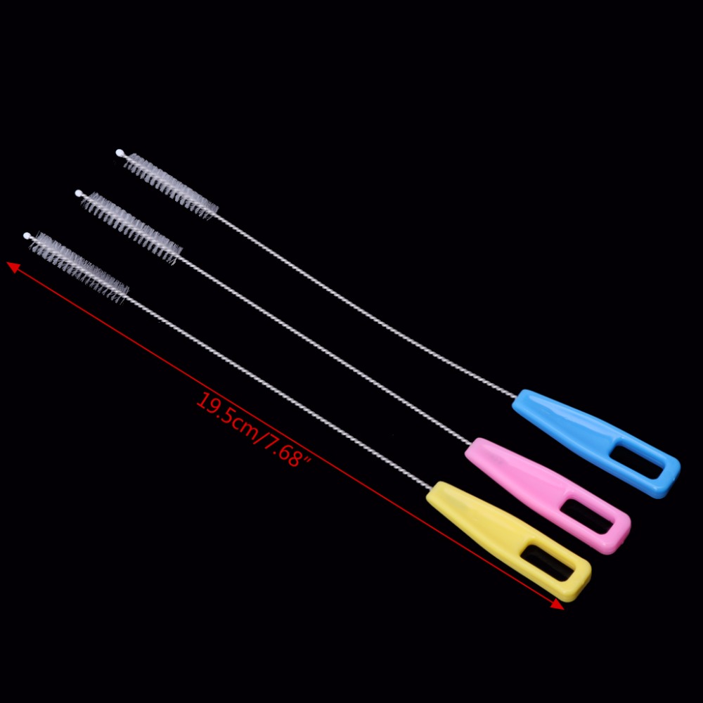 2pcs Baby Milk Feeding Bottle Drink Water Cup Straw Washing Brush Cleaner Tool
