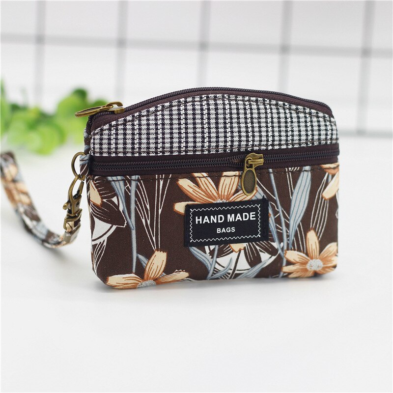 Frauen baumwolle Blumen- druck geldbörse weiblichen kurzen brieftasche kleine geld tasche tasche bolsa carteira feminina bolso für mädchen