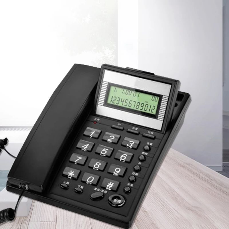 Tilt Display Vaste Telefoon Met Caller Id, Handsfree Bellen, Automatische Ip, bedrade Vaste Telefoon Voor Home Hotel, Wit, Zwart