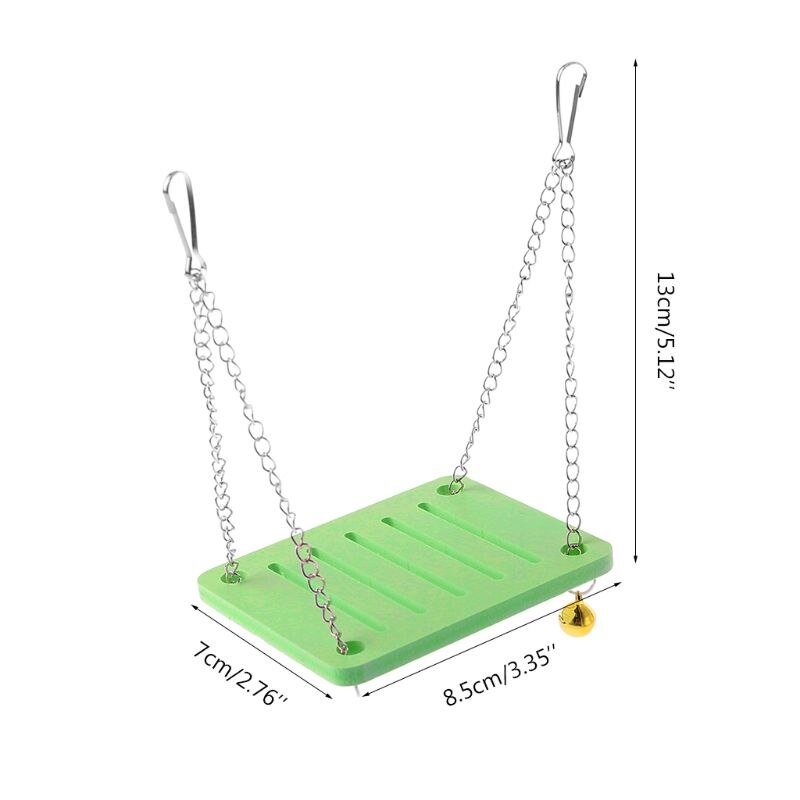 Columpio de madera para loros, hámster, campana colgante, jaula de juguete, percha de ratón, accesorios para mascotas