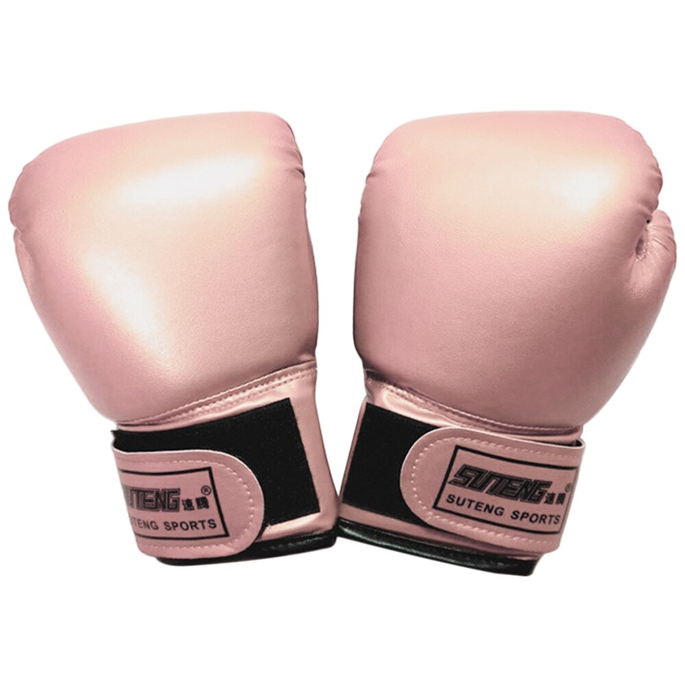 Suteng 1 par børn boksehandsker kick boksning muay thai boksning træningstaske handsker vanter bokseøvelse udstyr: Lyserød