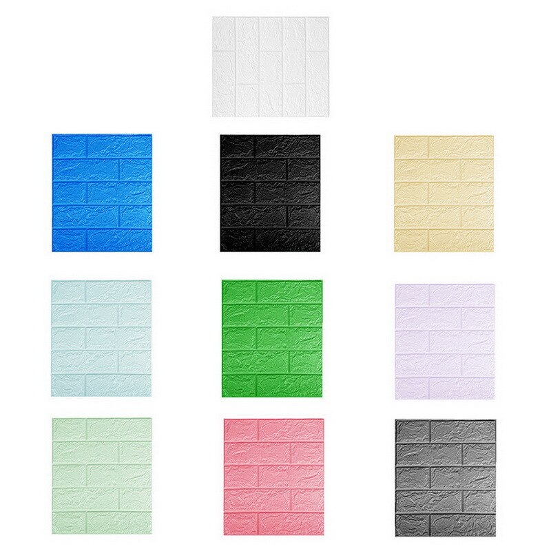 1pcs 3D Brick Wallpaper Waterproof Waterproof Contact Paper Doors For Living Room Bedroom Background Foam Wall Decoration