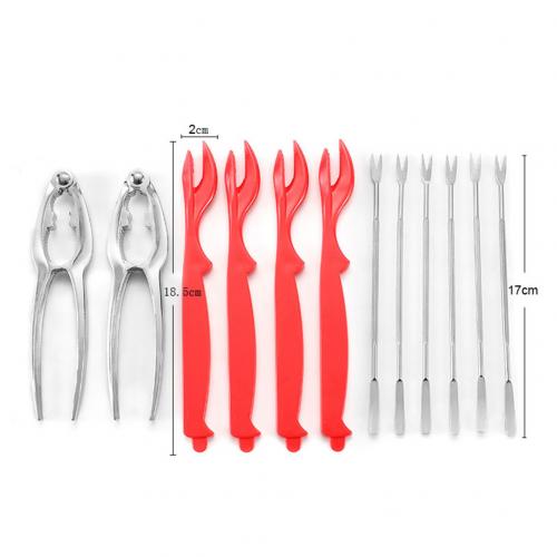 12 sztuk z tworzywa sztucznego metalu kraba widelec robić mięsa zacisk igły krakersy otwieracz noga Sheller krab jedzenie narzędzia zestaw kuchnia narzędzia robić owoców morza: Default Title