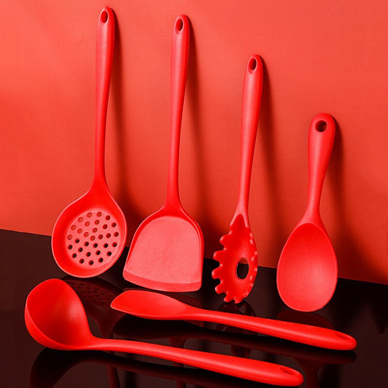 Food Grade Siliconen Koken Tool Gemak Keuken Non-stick Pan Schop Lepels Vergiet Keukengerei Huishoudelijke Accessoires Item
