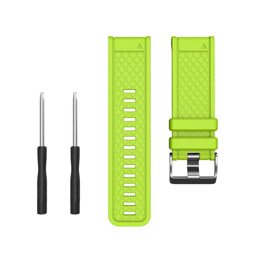 Silicone Sport Pols Band Horloge Strap Vervanging Riem Voor Garmin Fenix/Fenix 2: green