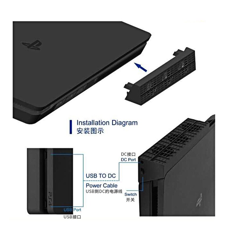 estilo PS4 Slim ventilador de disipación de calor PS4 consola de juegos máquina delgada turbina, dispositivo de disipación de calor, ventilador de Control de temperatura