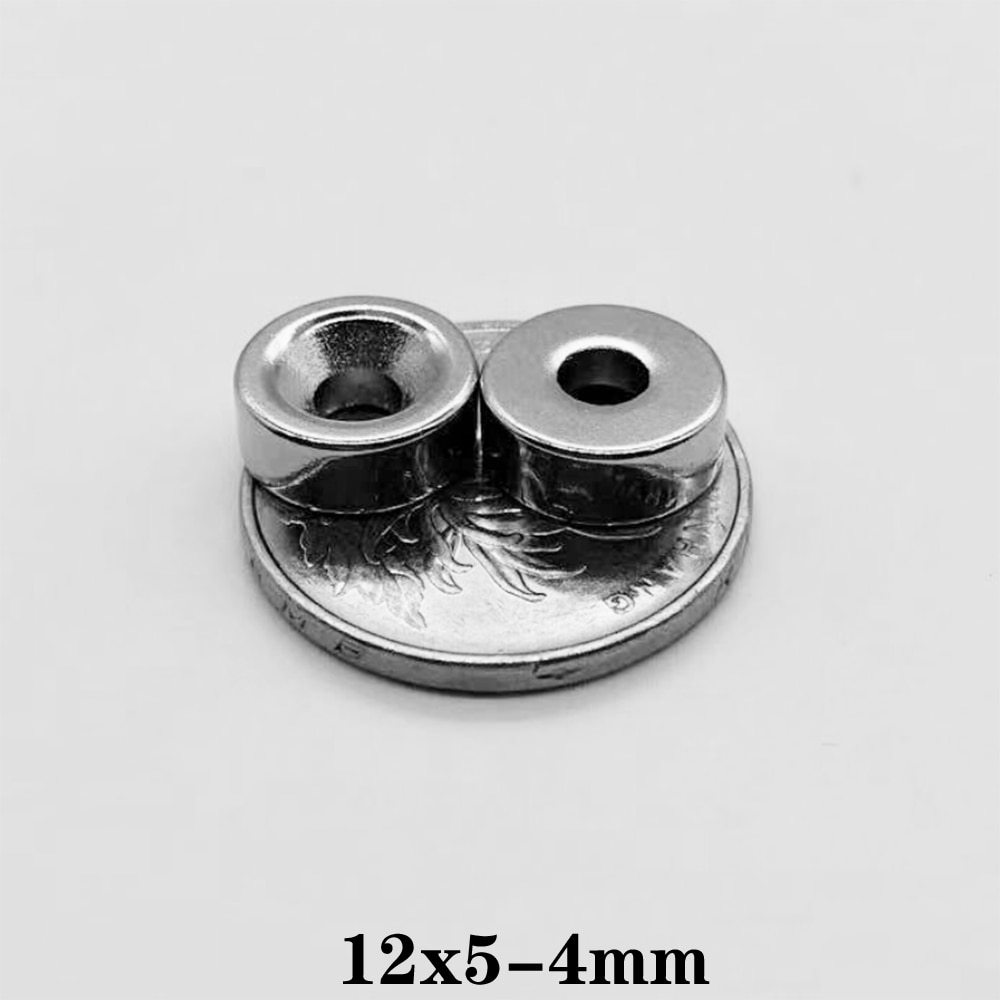 5 ~ 100Pcs 12x5-4 Mm Krachtige Magneten 12*5 Mm Gat 4 Mm Stong Permanente Ronde Verzonken Neodymium magnetische Magneet Disc 12*5-4 Mm