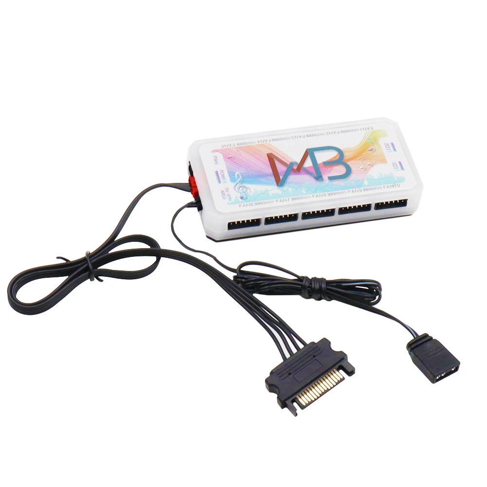 Controlador de ventiladores WOVIBO COOLMOON, 6 pines, 6 pines para ventiladores RGB 5V ARGB 120mm, puertos de barra de luz con Control remoto LED a Color