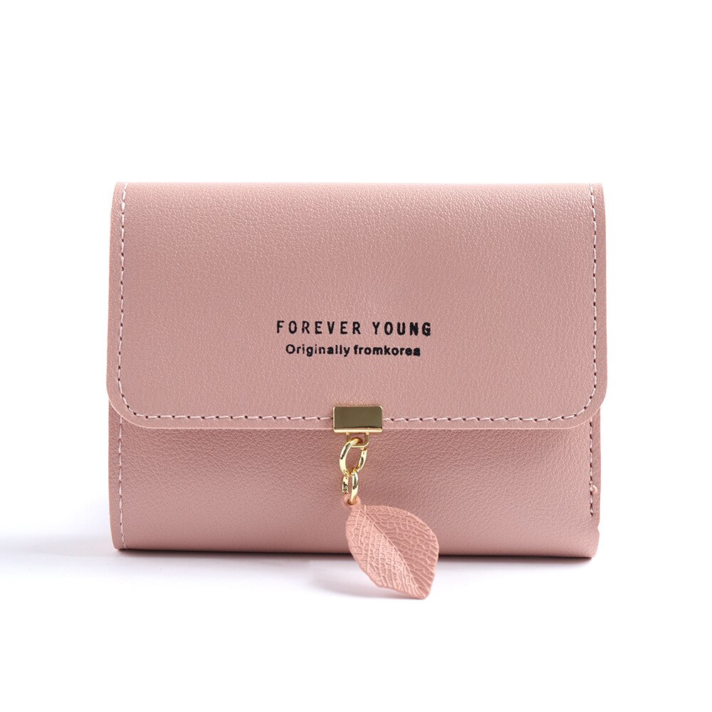 FONMOR-petits porte-monnaie pour femmes, de luxe, Mini porte-monnaie à loquet, porte-cartes de crédit, portefeuille en cuir synthétique polyuréthane: pink